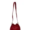 CHANEL/Cross Body Bag/Leather/RED/QUILTED CAVIAR BUCKET BAG