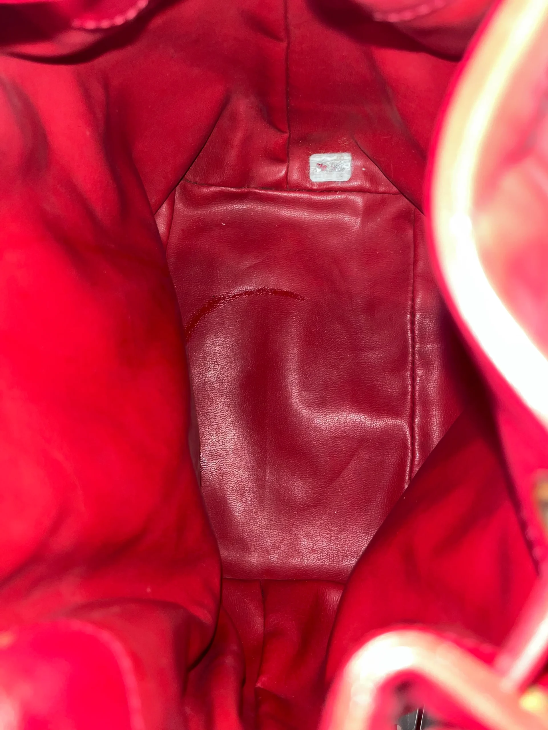 CHANEL/Cross Body Bag/Leather/RED/QUILTED CAVIAR BUCKET BAG